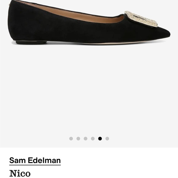 Sam Edelman Black Flats with Glittering Gold Accent - Picture 5 of 8